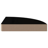 323889 vidaXL Floating Corner Shelf High Gloss Black 25x25x3,8 cm MDF