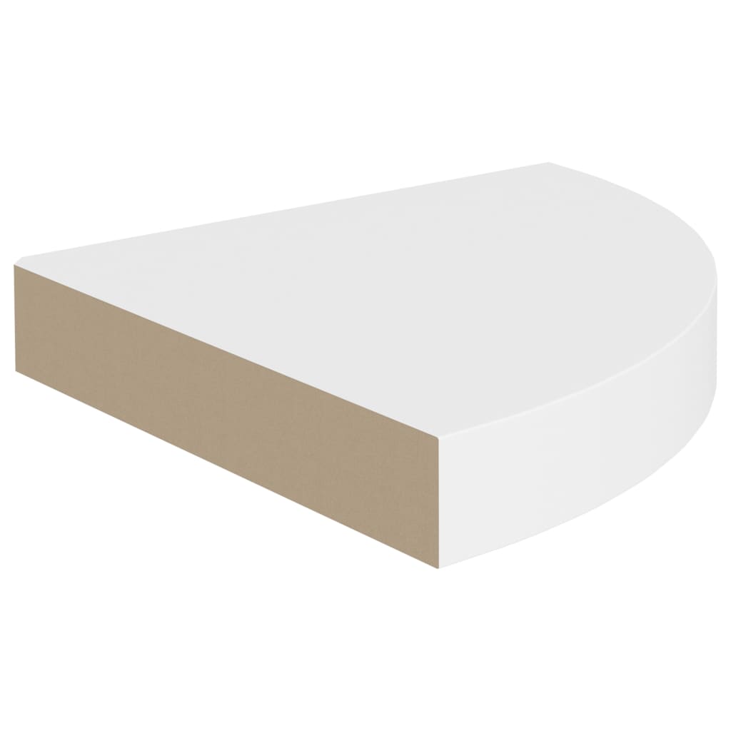 Étagères d'angle flottantes 2 pcs blanc 25x25x3,8 cm MDF