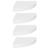 Étagères d'angle flottantes 4 pcs blanc 25x25x3,8 cm MDF