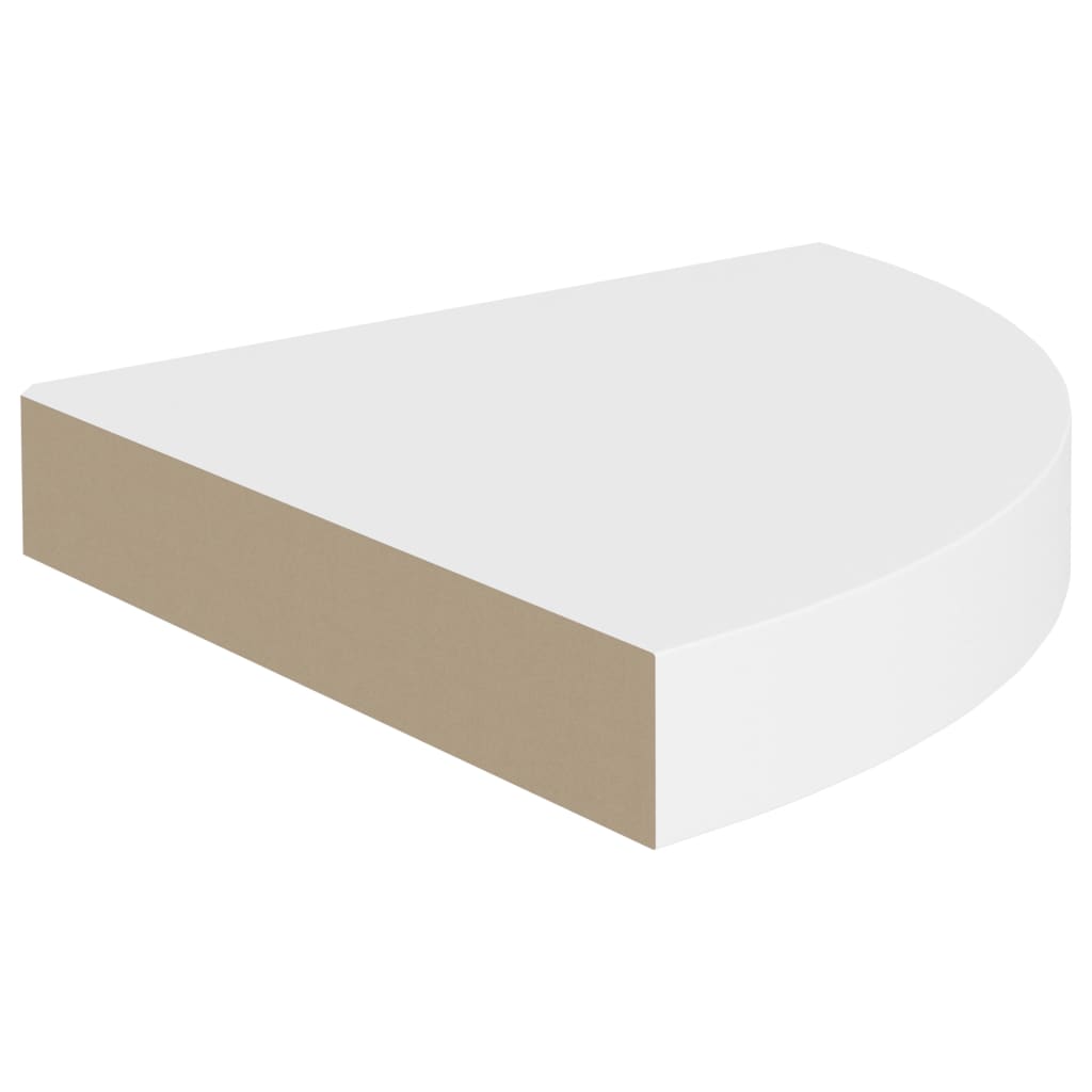 Étagères d'angle flottantes 4 pcs blanc 25x25x3,8 cm MDF