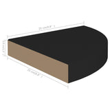 Étagères d'angle flottantes 2 pcs noir 25x25x3,8 cm MDF