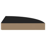 Étagères d'angle flottantes 4 pcs noir 25x25x3,8 cm MDF