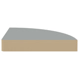 Étagère d'angle flottante gris 25x25x3,8 cm MDF