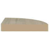 Étagères d'angle flottantes 4 pcs chêne 25x25x3,8 cm MDF