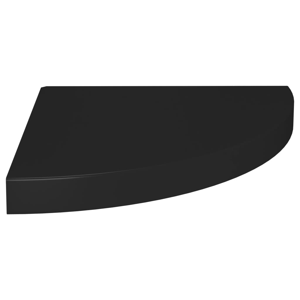 Étagères d'angle flottantes 2 pcs noir 35x35x3,8 cm MDF