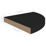 Étagères d'angle flottantes 4 pcs noir 35x35x3,8 cm MDF