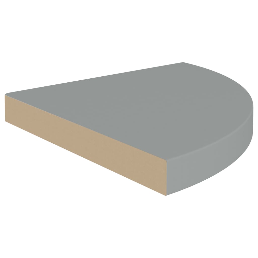 Étagères d'angle flottantes 2 pcs gris 35x35x3,8 cm MDF