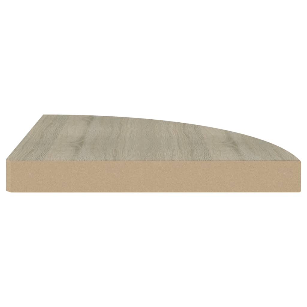 Étagère d'angle flottante chêne 35x35x3,8 cm MDF