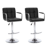 Tabourets de bar lot de 2 noir similicuir