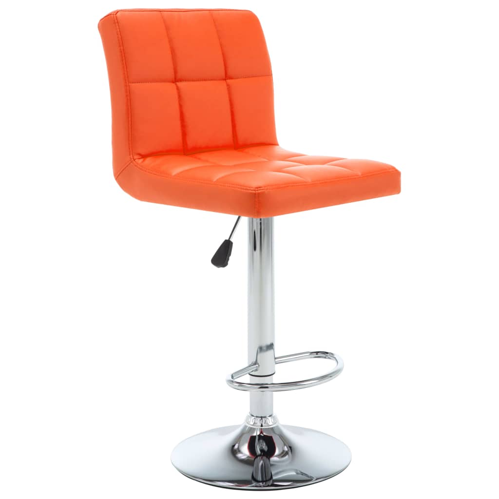 Tabourets de bar lot de 2 orange similicuir