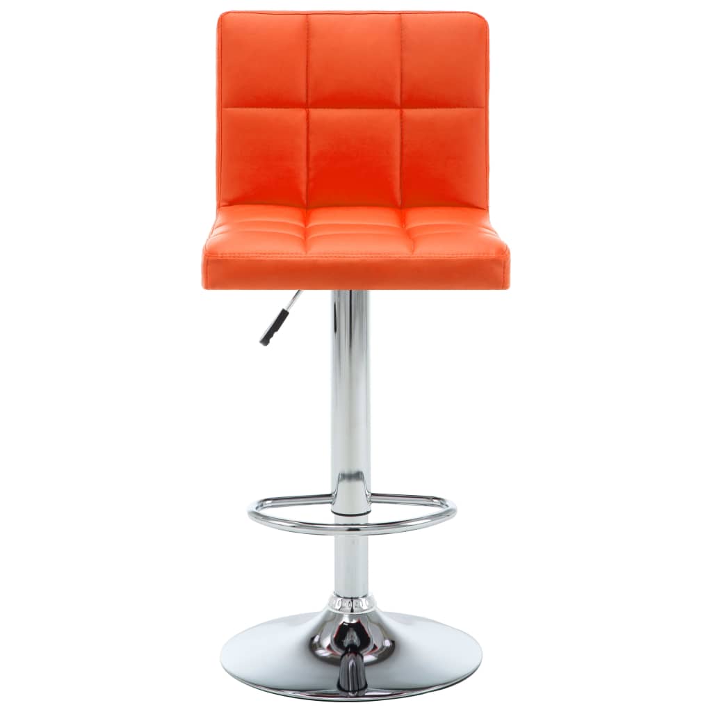 Tabourets de bar lot de 2 orange similicuir