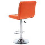 Tabourets de bar lot de 2 orange similicuir