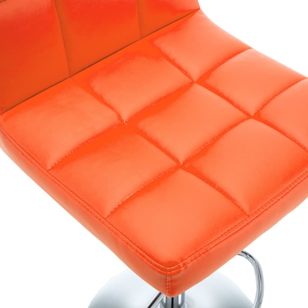 Tabourets de bar lot de 2 orange similicuir