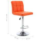 Tabourets de bar lot de 2 orange similicuir