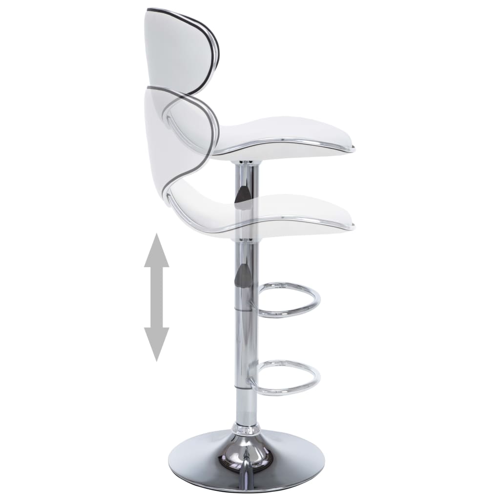 Tabourets de bar 2 pcs blanc similicuir