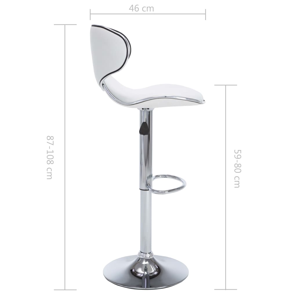 Tabourets de bar 2 pcs blanc similicuir