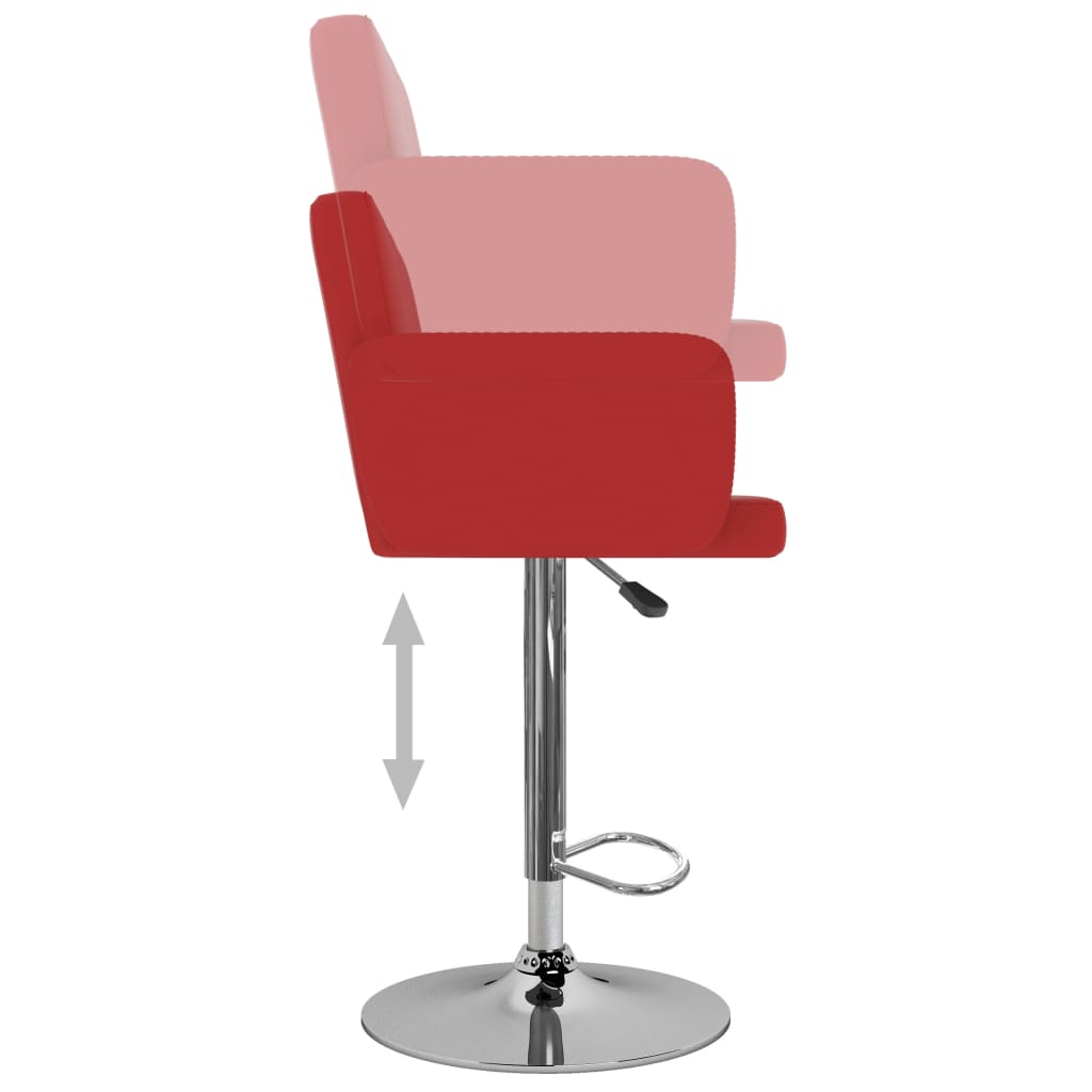 Tabourets de bar lot de 2 rouge similicuir