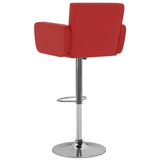 Tabourets de bar lot de 2 rouge similicuir