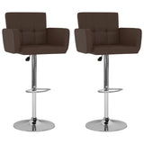 Tabourets de bar lot de 2 marron similicuir