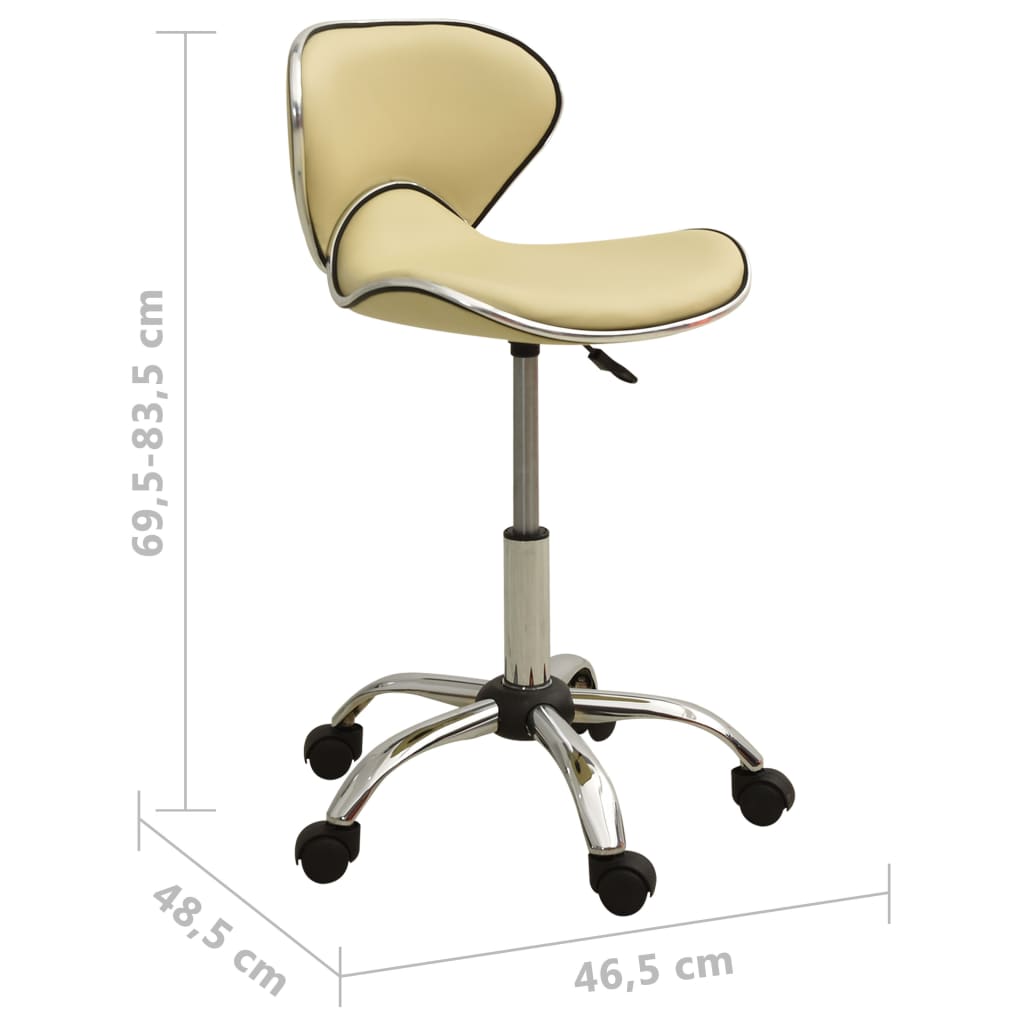 323677 vidaXL Salon-Spa-Hocker Cremefarbenes Kunstleder