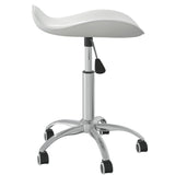 White Faux Leather Lounge and Spa Stool