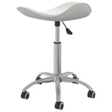 White Faux Leather Lounge and Spa Stool