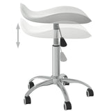 White Faux Leather Lounge and Spa Stool