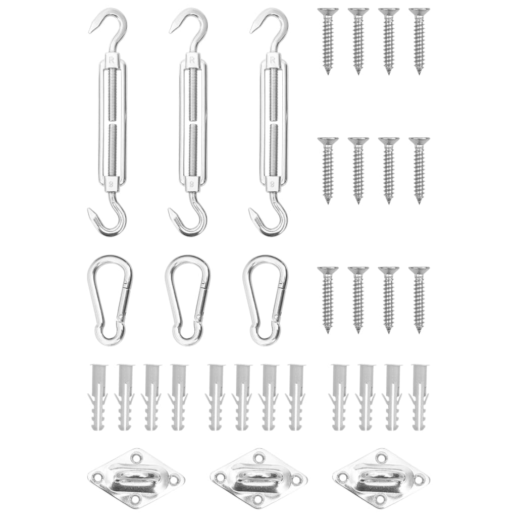 Jeu d'accessoires de voile d'ombrage 9 pcs Acier inoxydable