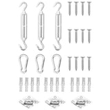 Jeu d'accessoires de voile d'ombrage 9 pcs Acier inoxydable