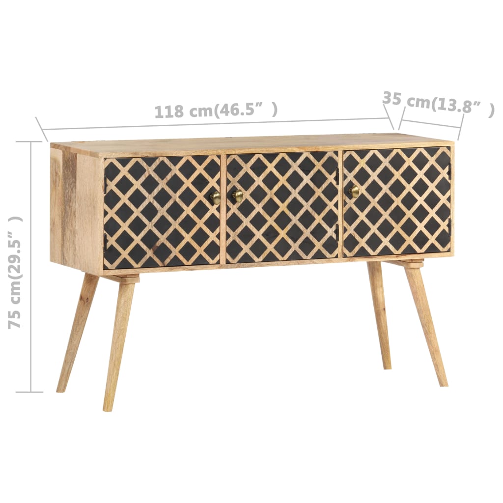 Buffet 118x35x75 cm Bois de manguier massif