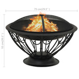 Fireplace with poker 75 cm XXL Steel