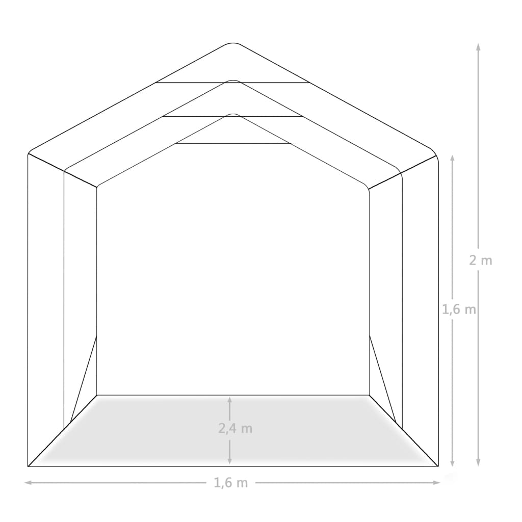 Tente de garage PVC 1,6x2,4 m Vert