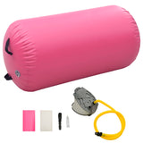 Aufblasbare Gymnastikrolle mit Pumpe 120x75 cm PVC Pink