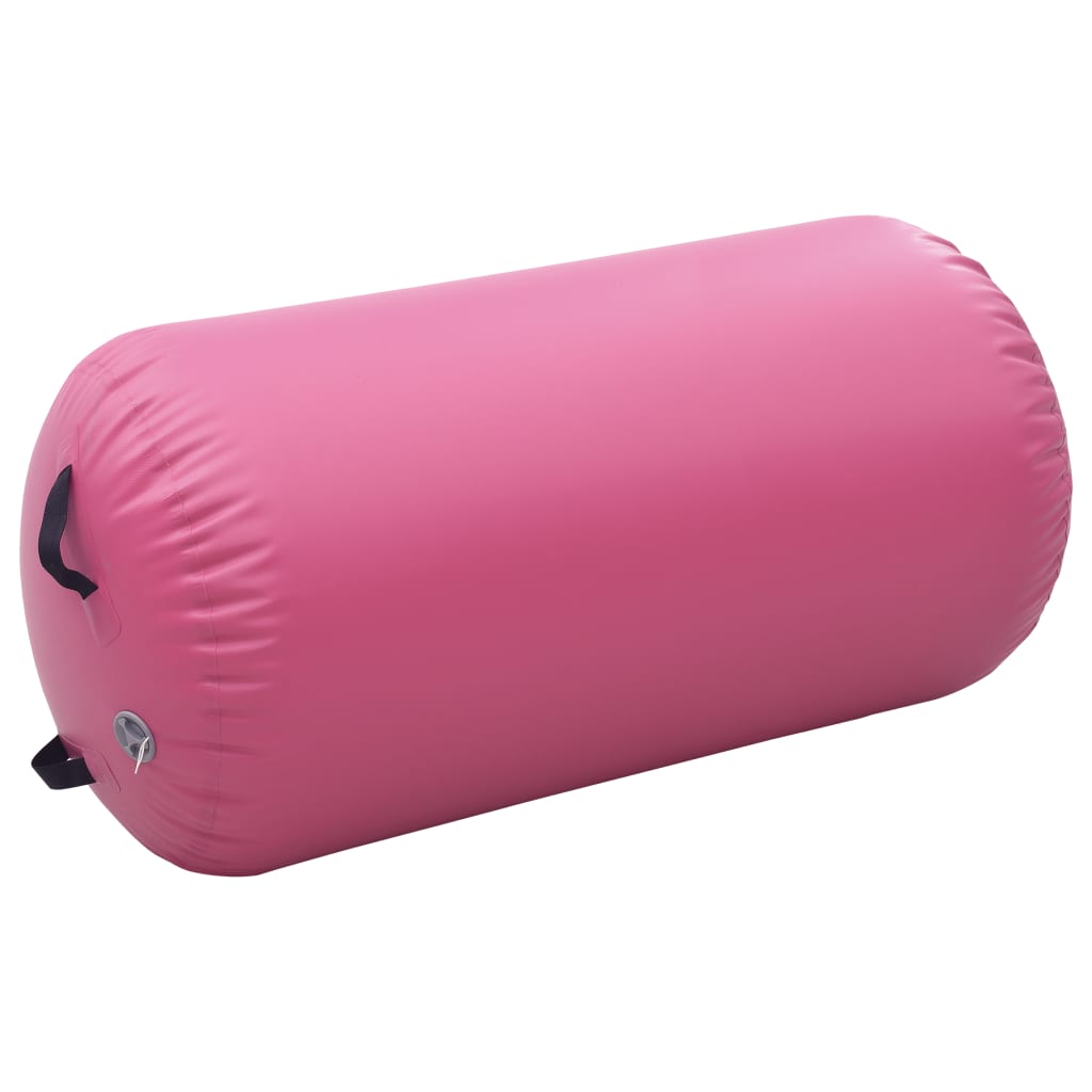 Aufblasbare Gymnastikrolle mit Pumpe 120x75 cm PVC Pink