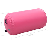 Aufblasbare Gymnastikrolle mit Pumpe 120x75 cm PVC Pink