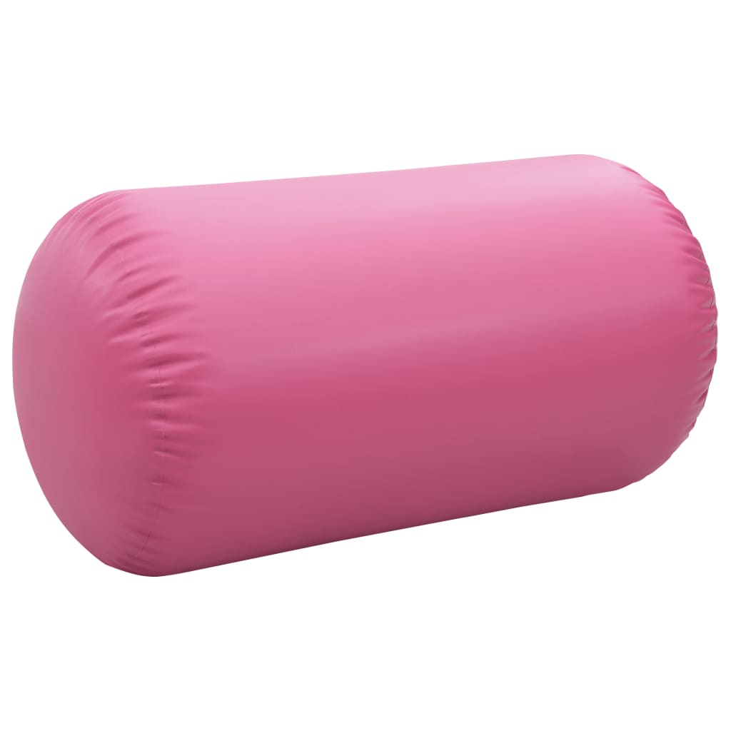 Aufblasbare Gymnastikrolle mit Pumpe 120x75 cm PVC Pink