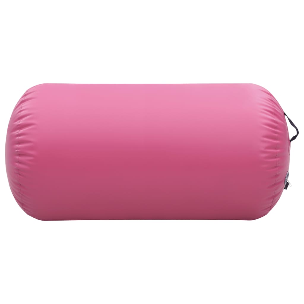 Rouleau gonflable de gymnastique avec pompe 120x90 cm PVC Rose