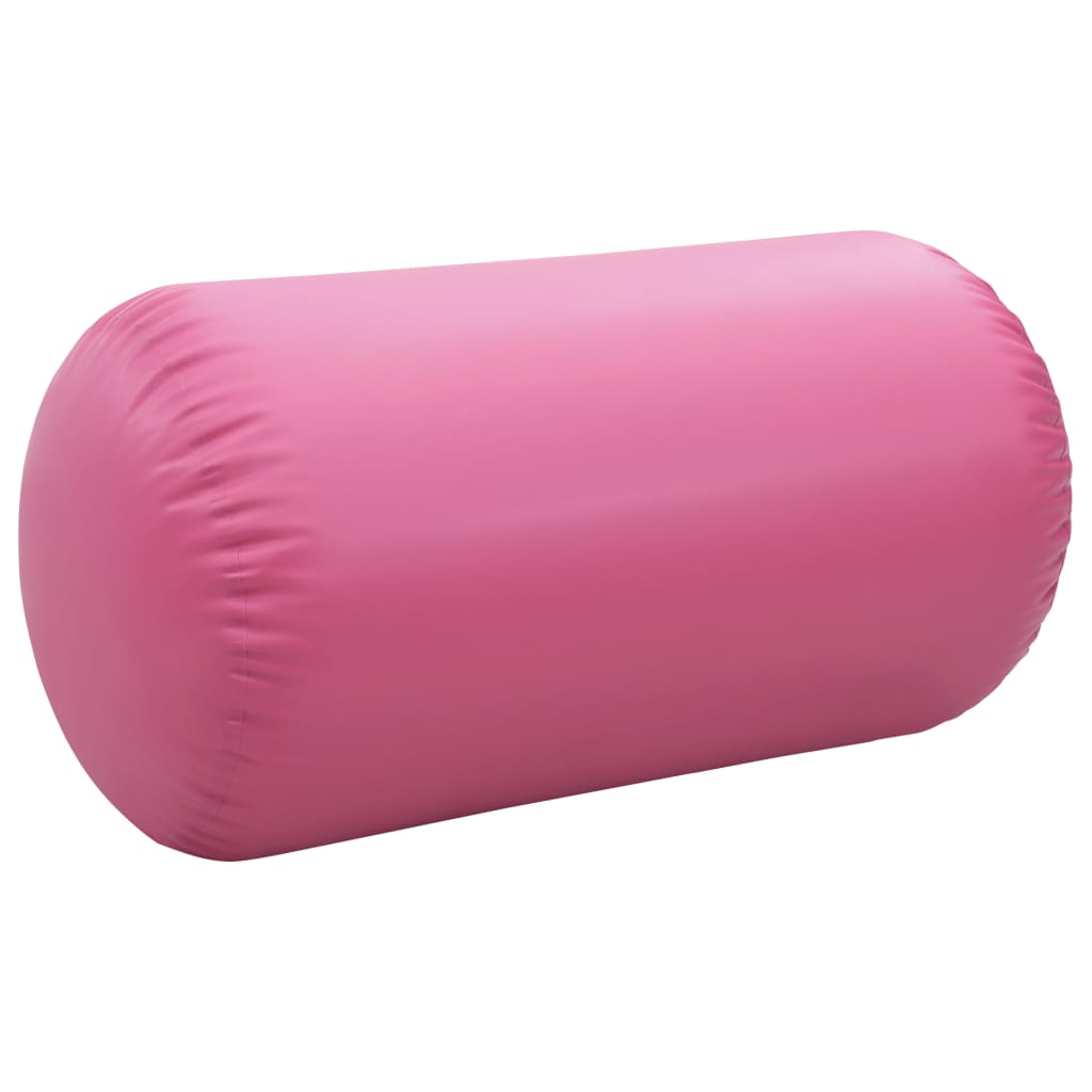 Rouleau gonflable de gymnastique avec pompe 120x90 cm PVC Rose