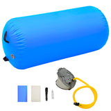 Aufblasbare Gymnastikrolle mit Pumpe 120x90 cm PVC Blau