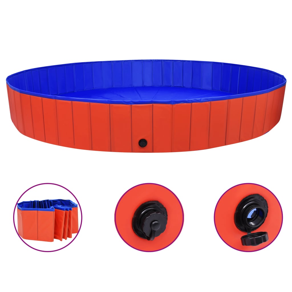 Piscine pliable pour chiens Rouge 300x40 cm PVC