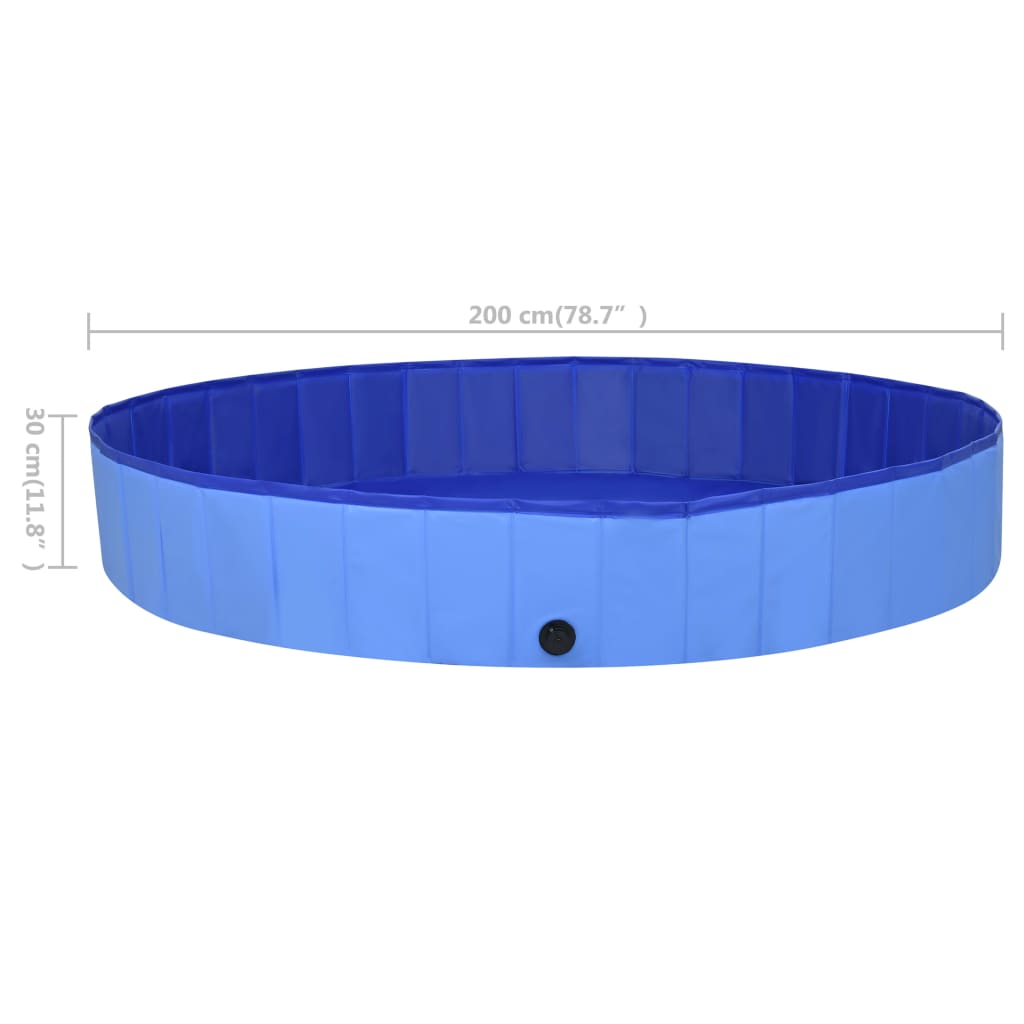 Foldable dog pool Blue 200x30 cm PVC