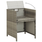 Garden chairs set of 2 with cushions Resin wicker Grey