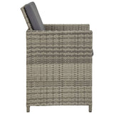 Garden chairs set of 2 with cushions Resin wicker Grey