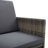 Garden chairs set of 2 with cushions Resin wicker Grey