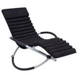 Outdoor chaise longue with cushion Black Steel