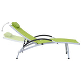 Chaise longue aluminium textilène vert