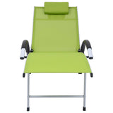 Chaise longue aluminium textilène vert