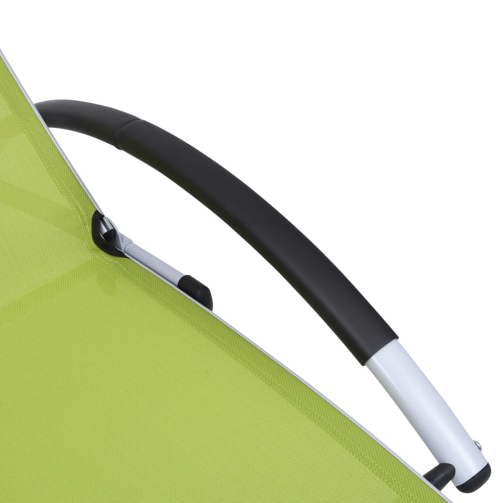 Chaise longue aluminium textilène vert