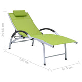 Chaise longue aluminium textilène vert