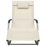 Cream and grey textilene chaise longue